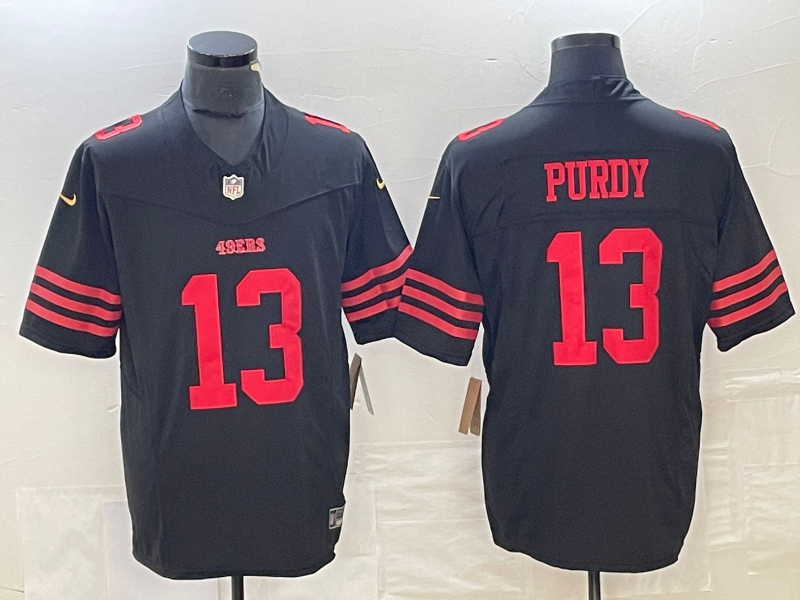 Men's San Francisco 49ers Brock Purdy #13 Black Game Jersey1