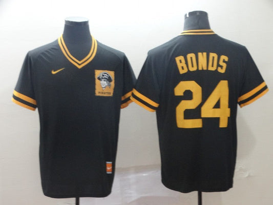 Men's Pittsburgh Pirates Barry Bonds #24 Black Stitched Jersey1