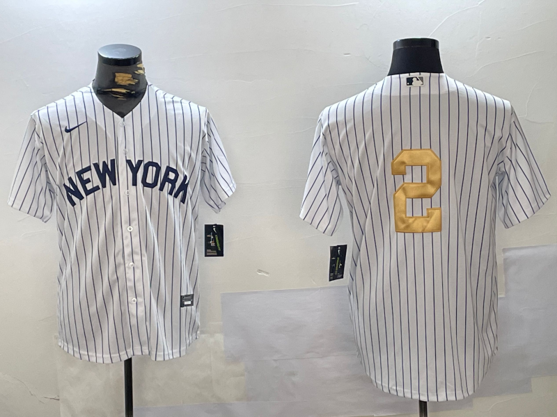 Men's New York Yankees Derek Jeter #2 White Game Player Jersey1