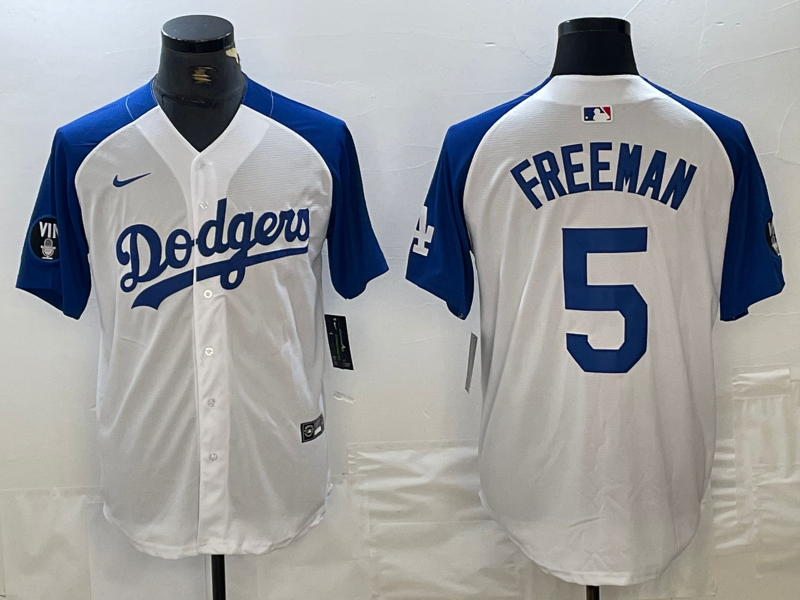 Men's Los Angeles Dodgers Freddie Freeman #5 White Limited Jersey1