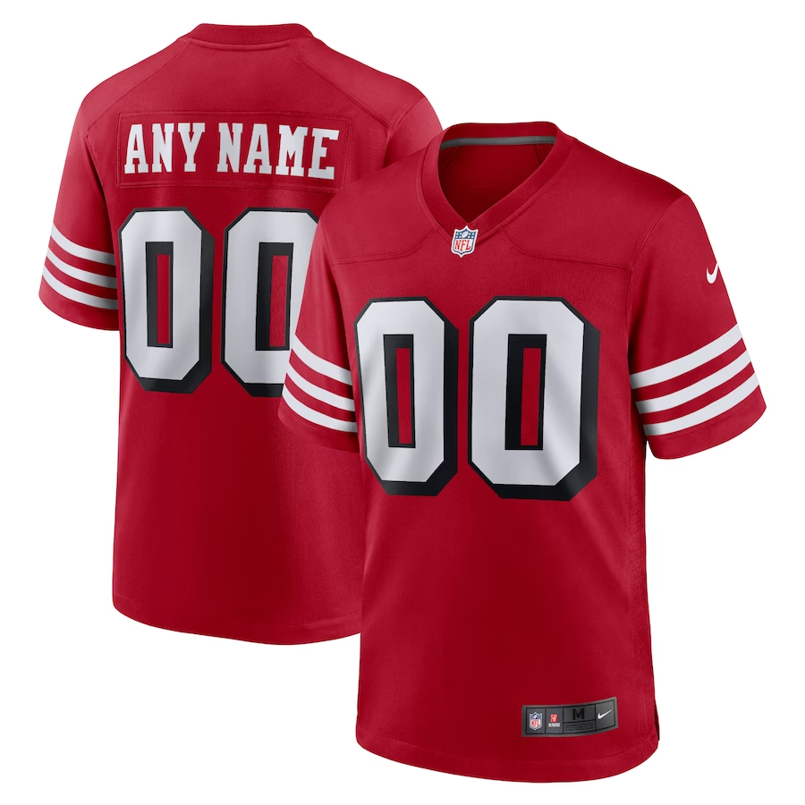 Custom San Francisco 49ers Scarlet Alternate Game Jersey1