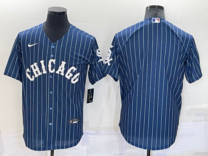 Men's Chicago White Sox Blue Replica Blank Jersey1