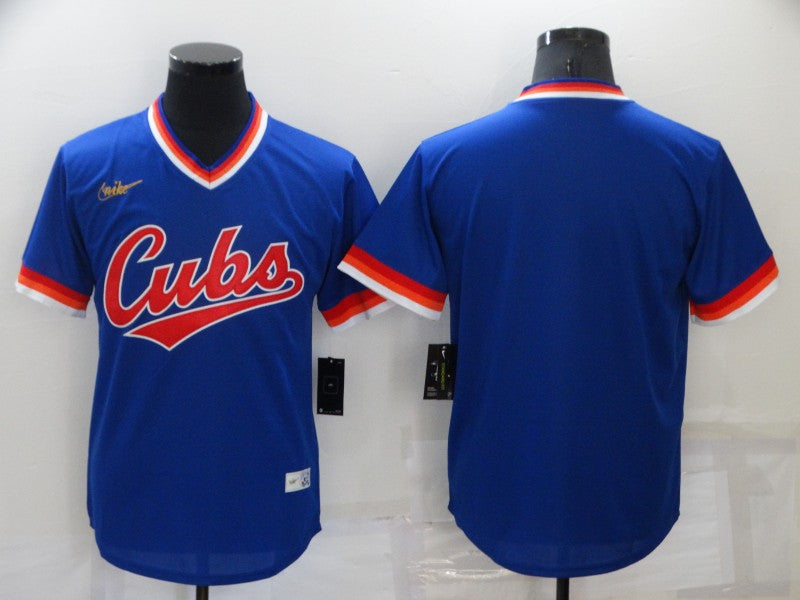 Men's Chicago Cubs Blue Blank Replica Jersey1