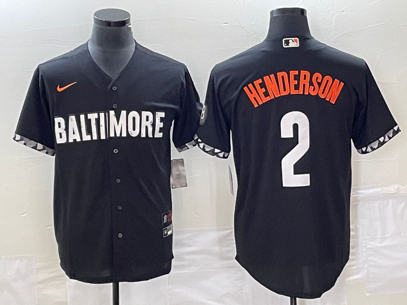Men's Baltimore Orioles Gunnar Henderson #2 Black 2023 City Connect Replica Player Jersey1