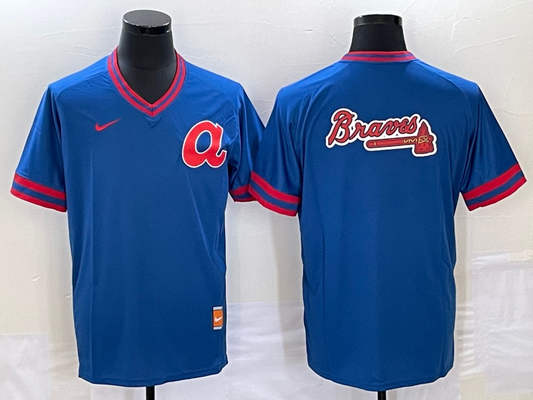 Men's Atlanta Braves Blue Cooperstown Collection Team Jersey1