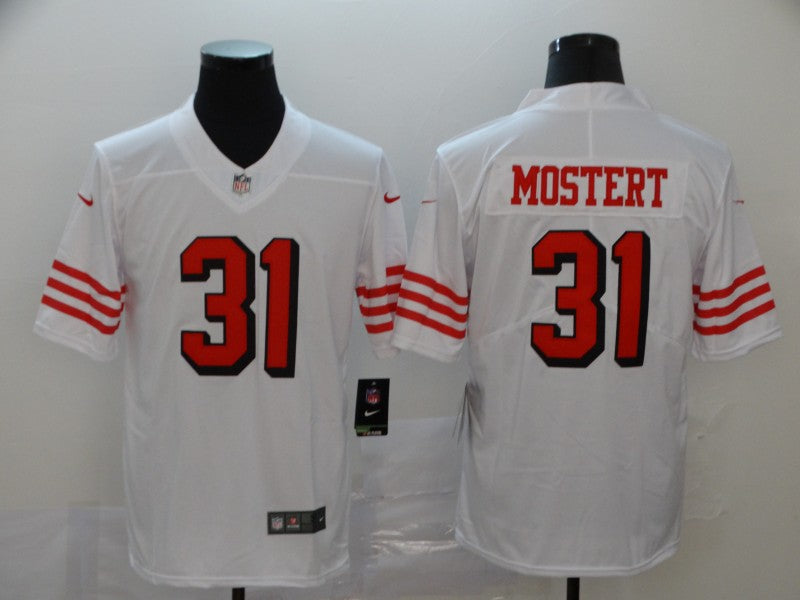 Men's San Francisco 49ers Raheem Mostert #31 White Game Jersey1