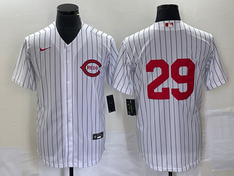 Men's Cincinnati Reds TJ Friedl #29 White 2022 MLB at Field of Dreams Game Authentic Player Jersey1