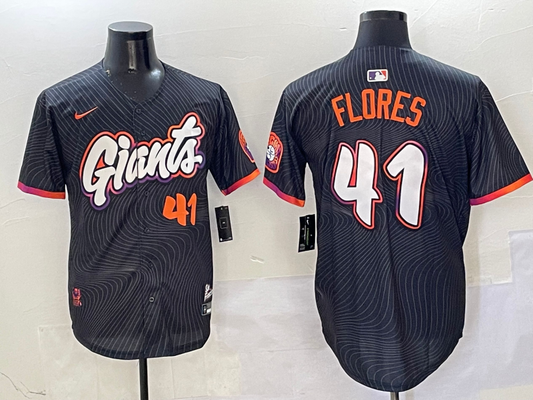 Men's San Francisco Giants Wilmer Flores #41 Black 2025 City Connect Limited Player Jersey1