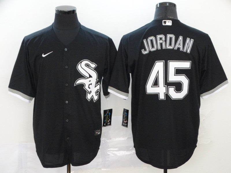 Men's Chicago White Sox Michael Jordan #45 Black Replica Baseball Jersey1