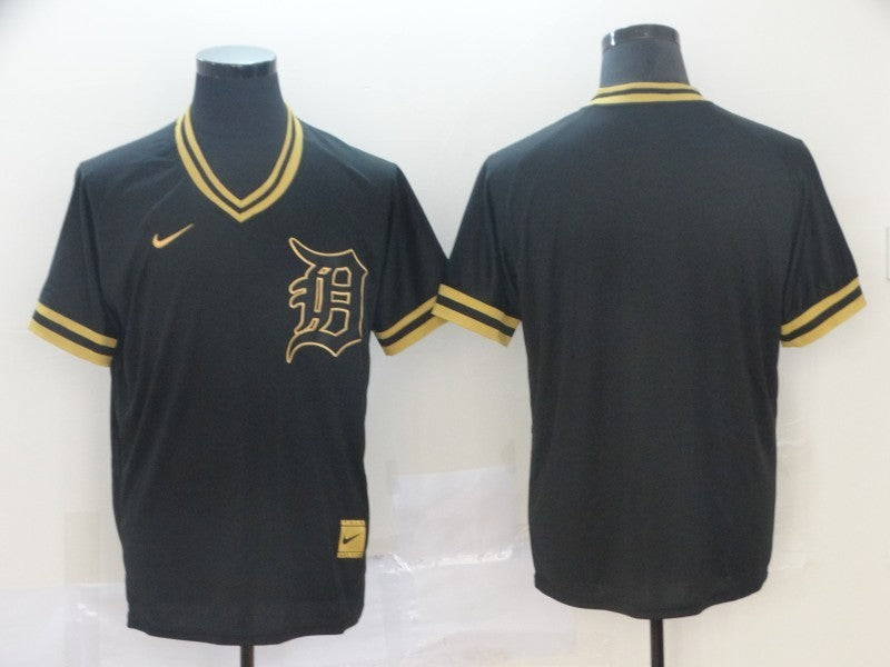 Men's Detroit Tigers Black Blank Replica Jersey1