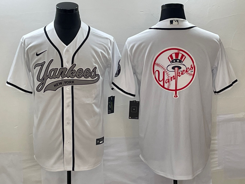 Men's New York Yankees White Replica Team Jersey1 Joint Edition