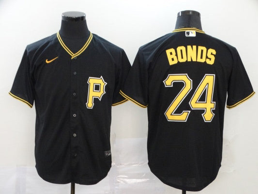 Men's Pittsburgh Pirates Barry Bonds #24 Black Replica Baseball Jersey1