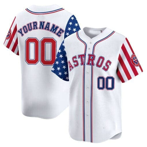 Custom Houston Astros 2024 Independence Day Vapor Premier Limited White �?All Stitched Baseball Jersey