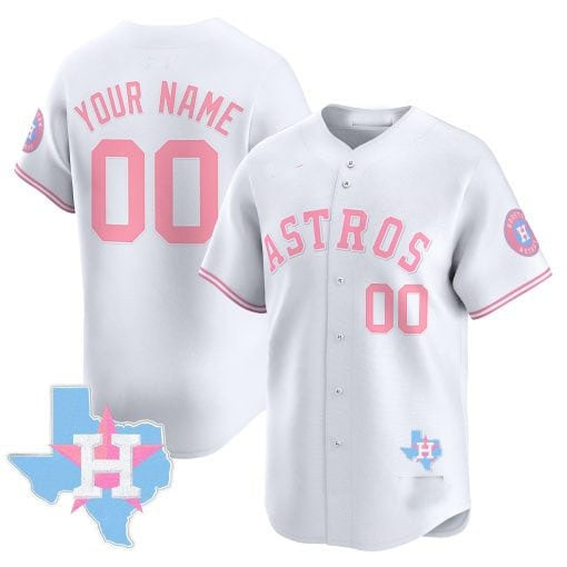 Custom Houston Astros Bubblegum Blue Vapor Premier Limited �?All Stitched Baseball Jersey