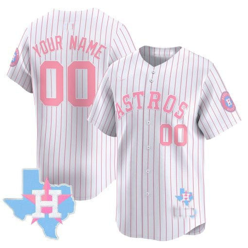 Custom Houston Astros Bubblegum Blue Vapor Premier Limited �?All Stitched Baseball Jersey