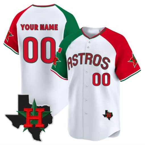 Custom Houston Astros Mexico Texas Patch Vapor Premier Limited V3 White�?All Stitched Baseball Jersey