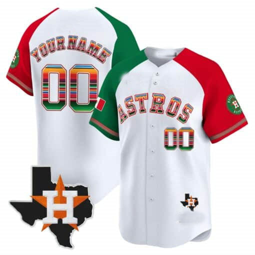 Custom Houston Astros Mexico Texas Patch Vapor Premier Limited White�?All Stitched Baseball Jersey