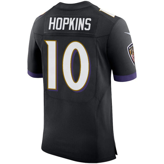 B.Ravens #10 DeAndre Hopkins Black Game Jersey Stitched American Football Jerseys