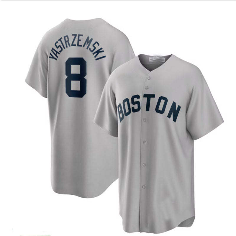 Boston Red Sox #8 Carl Yastrzemski Cooperstown Collection Player Jersey - Gray Baseball Jerseys