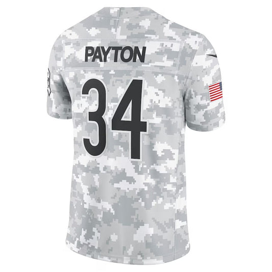 C.Bears #34 Walter Payton Arctic Camo 2024 Salute to Service Retired Player Limited Stitched American Football Jerseys