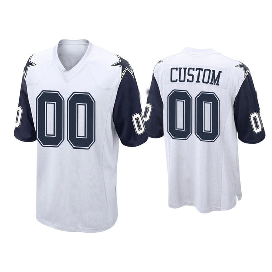 Custom D.Cowboys White Color Rush Game Jersey Stitched Football Jerseys