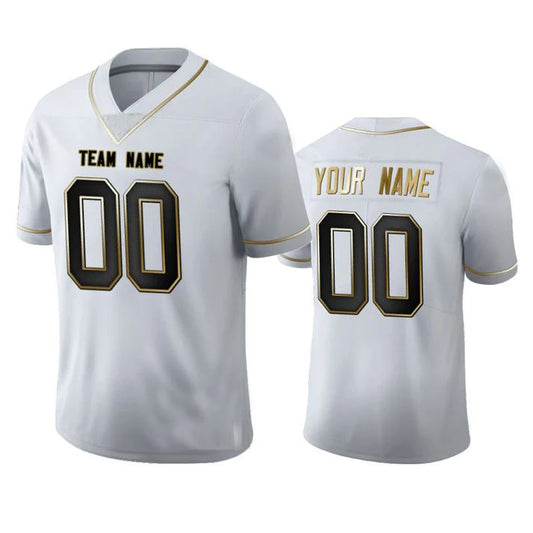 Custom L.Raiders Any Team and Number and Name White Golden Edition Stitched American Football Jerseys