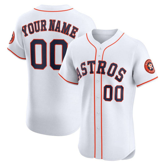 Custom Houston Astros Home Elite Jersey �?White Stitched Baseball Jersey