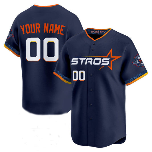 Custom Houston Astros Navy 2025 City Connect Limited Stitched Baseball Jersey