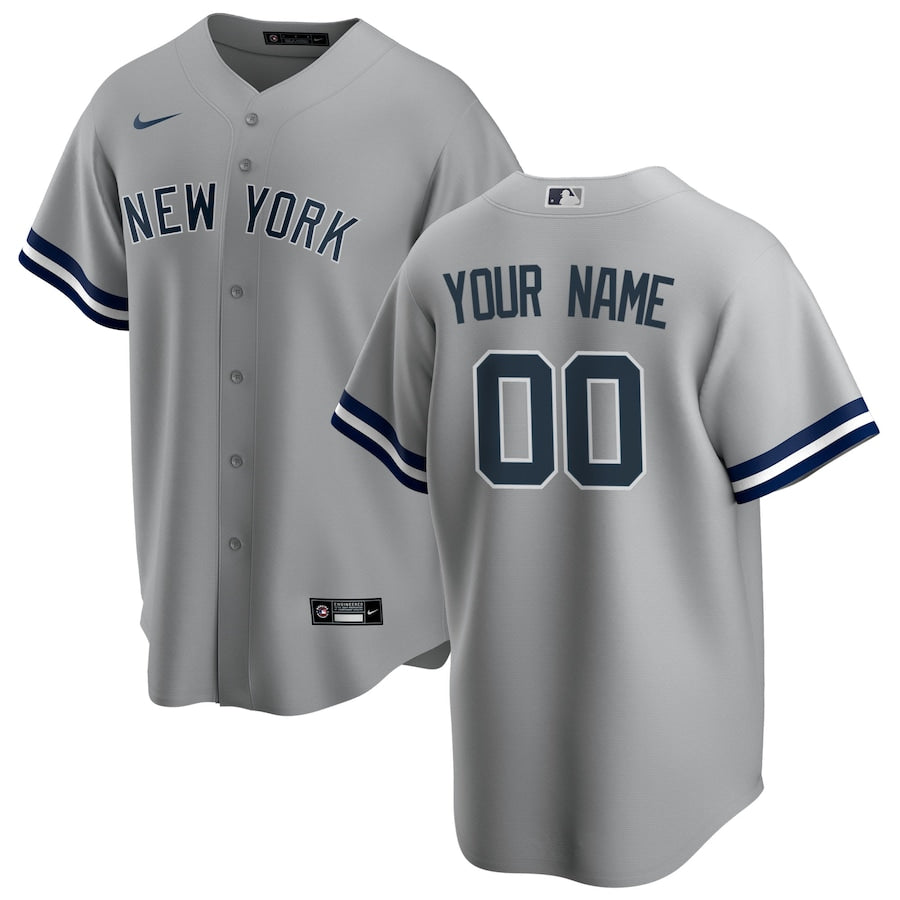 Custom New York Yankees Jersey - Gray