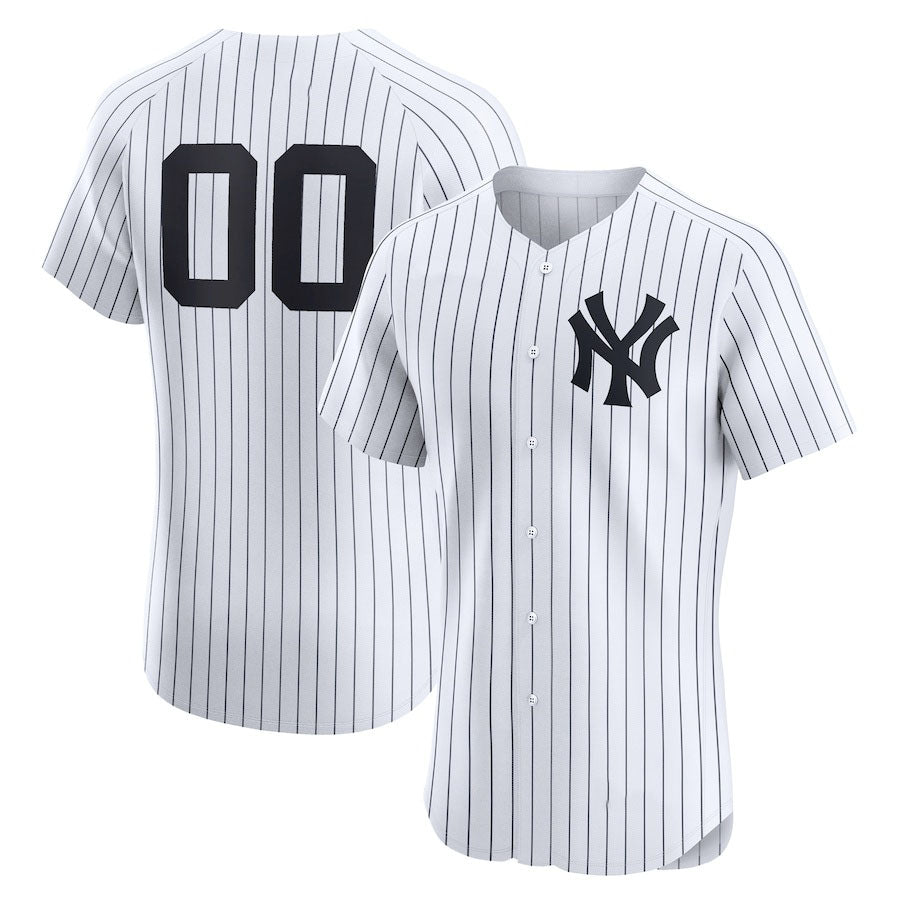 Custom New York Yankees Home Elite Jersey �?White Stitched Baseball Jersey