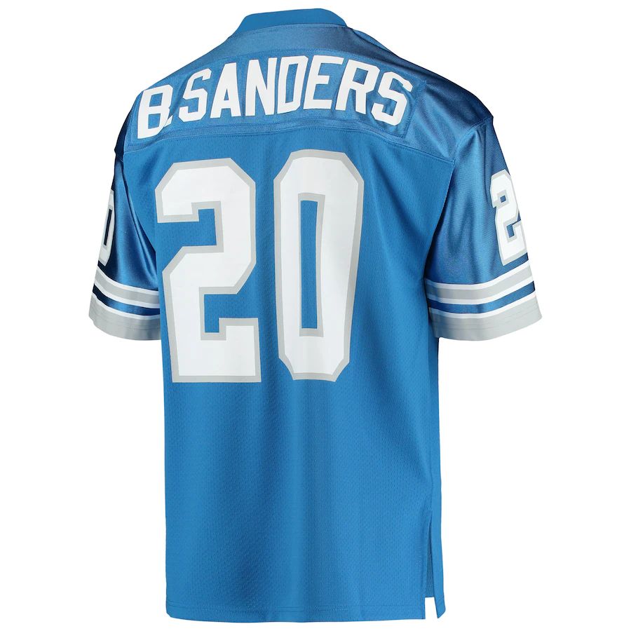 D.Lions #20 Barry Sanders Mitchell & Ness Blue Authentic Retired Player Jersey Stitched American Football Jerseys