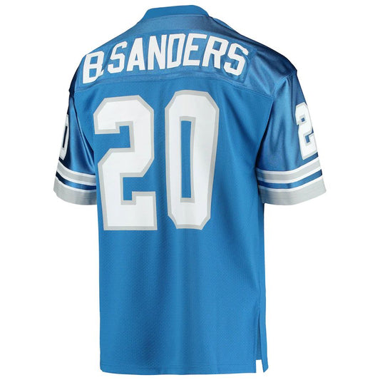 D.Lions #20 Barry Sanders Mitchell & Ness Blue Authentic Retired Player Jersey Stitched American Football Jerseys