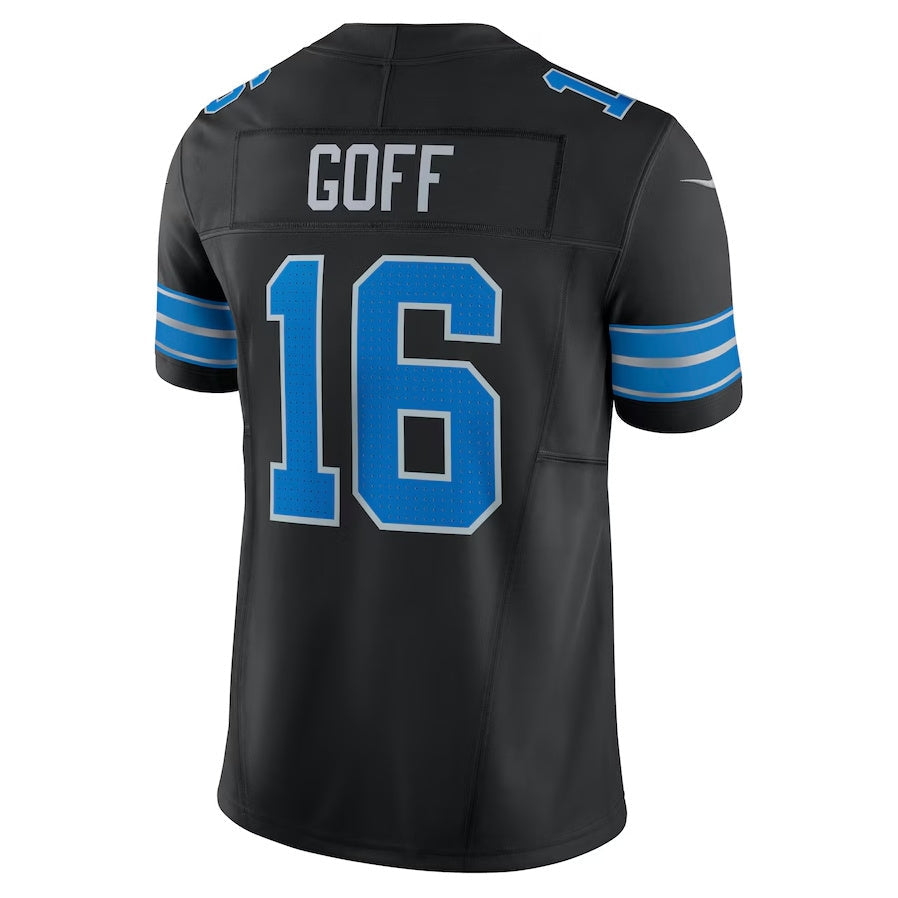 D.Lions #16 Jared Goff Black Vapor F.U.S.E. Limited American Football Jerseys