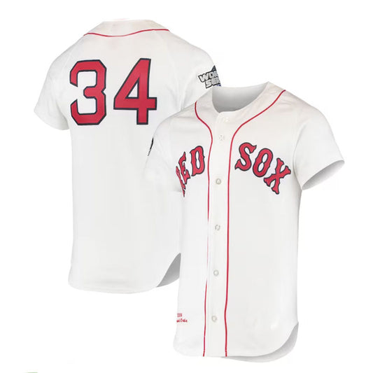 Boston Red Sox #34 David Ortiz Mitchell & Ness 2004 Cooperstown Collection Home Authentic Jersey - White Baseball Jerseys