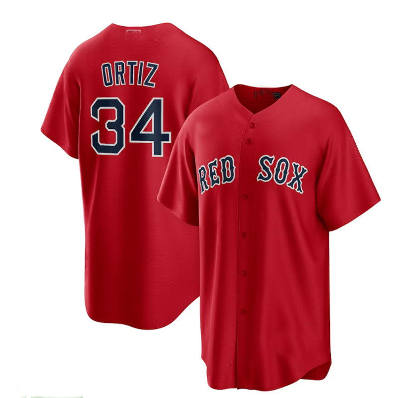 Boston Red Sox #34 David Ortiz Alternate Replica Player Jersey - Red Baseball Jerseys
