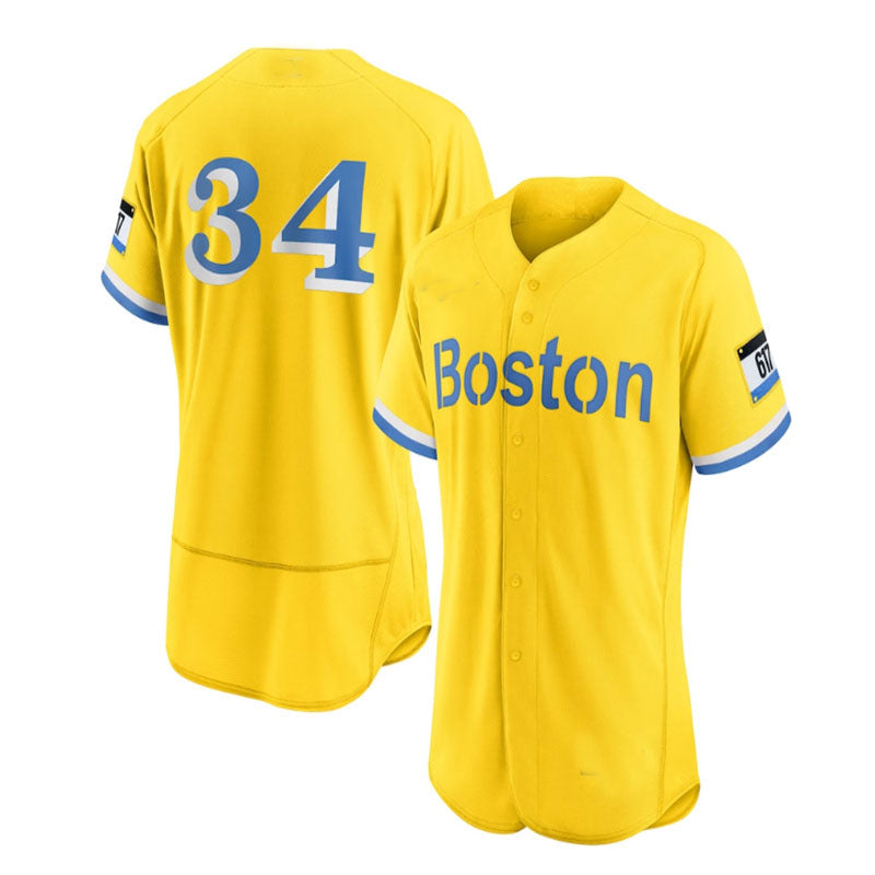 Boston Red Sox #34 David Ortiz City Connect Authentic Player Jersey - Gold Baseball Jerseys
