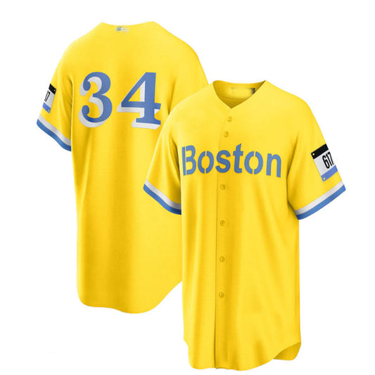 Boston Red Sox #34 David Ortiz Retired Player City Connect Replica Jersey - Gold Baseball Jerseys