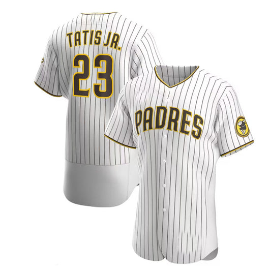 San Diego Padres #23 Fernando Tat¨as Jr. Home Authentic Player Jersey - White Brown Baseball Jerseys