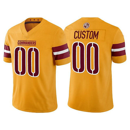 Custom W.Commanders Gold Game Football Jersey