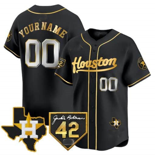 Custom Houston Astros 2024 Jackie Robinson Patch Vapor Premier Limited �C All Stitched Baseball Jersey
