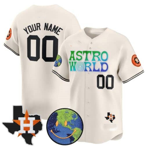 Custom Houston Astros Cactus Jack Astro World Vapor Premier Limited �C All Stitched Baseball Jersey