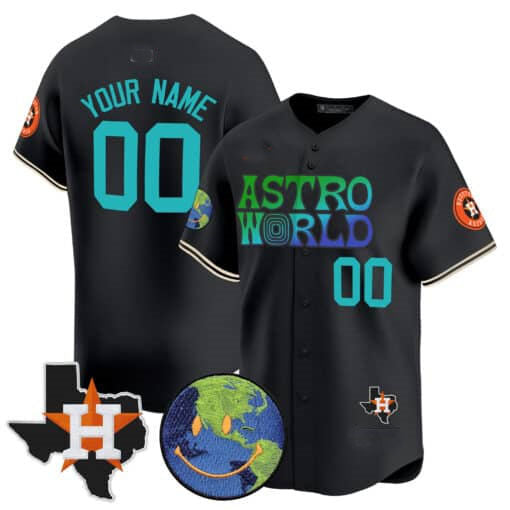 Custom Houston Astros Cactus Jack Astro World Vapor Premier Limited �C All Stitched Baseball Jersey