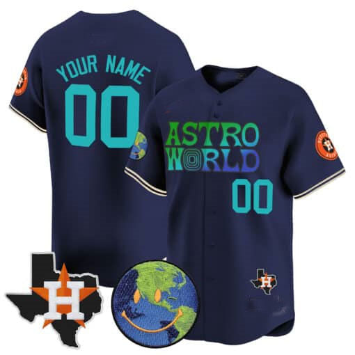 Custom Houston Astros Cactus Jack Astro World Vapor Premier Limited �C All Stitched Baseball Jersey
