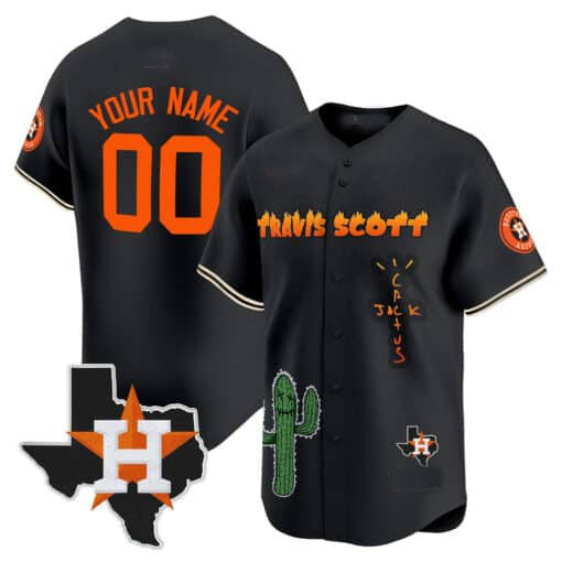 Custom Houston Astros Cactus Jack Patch Vapor Premier Limited �C All Stitched Baseball Jersey