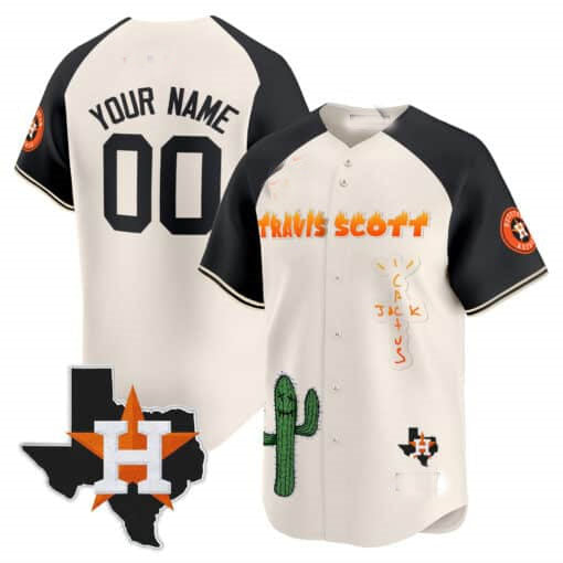 Custom Houston Astros Cactus Jack Patch Vapor Premier Limited �C All Stitched Baseball Jersey