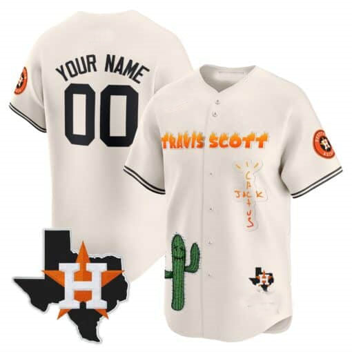 Custom Houston Astros Cactus Jack Patch Vapor Premier Limited �C All Stitched Baseball Jersey