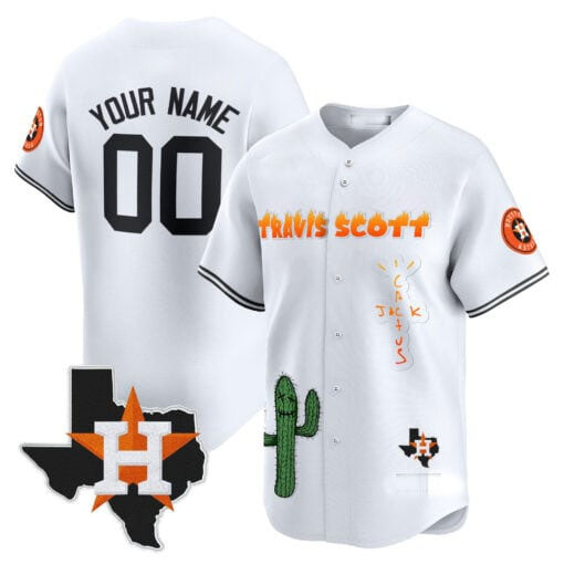 Custom Houston Astros Cactus Jack Patch Vapor Premier Limited �C All Stitched Baseball Jersey
