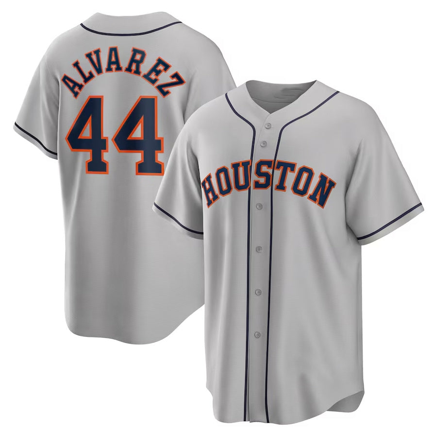 Houston Astros #44 Yordan álvarez Road Replica Player Jersey - Gray Stitched Baseball Jersey