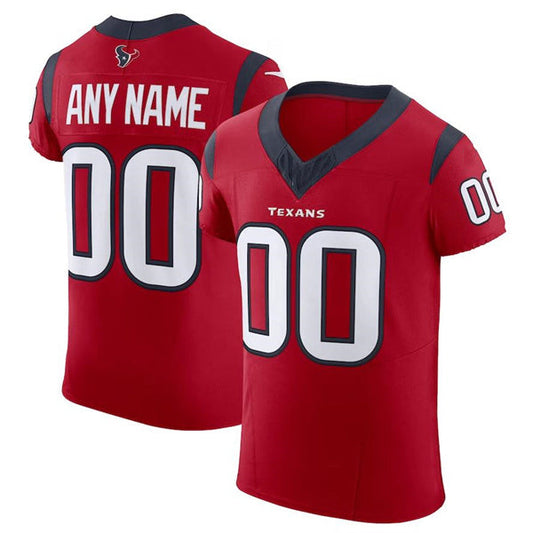 Custom H.Texans Red Scarlet Vapor F.U.S.E. Elite Jersey Stitched American Football Jerseys