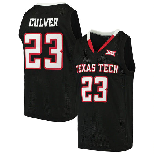 T.Tech Red Raiders #23 Jarrett Culver Original Retro Brand Alumni Basketball Jersey Black Stitched American College Jerseys